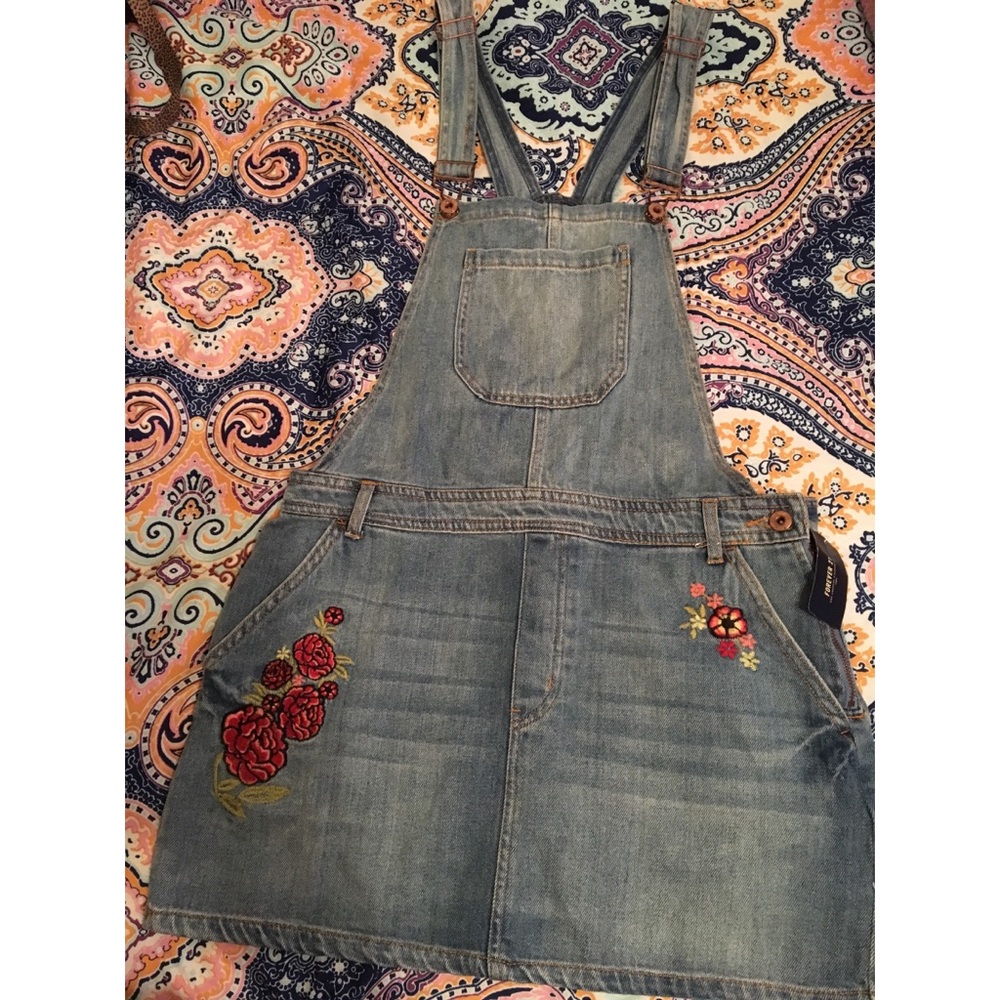 Denim skirt overalls